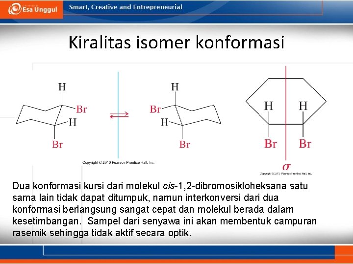 Kiralitas isomer konformasi Dua konformasi kursi dari molekul cis-1, 2 -dibromosikloheksana satu sama lain