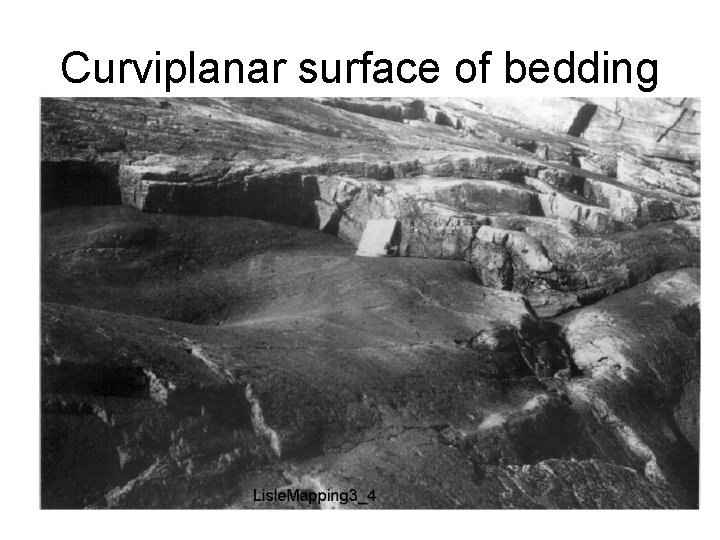 Curviplanar surface of bedding 