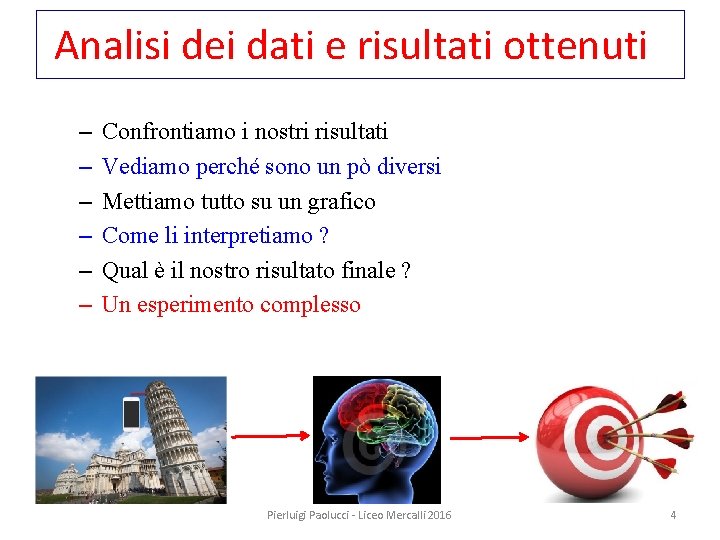 Analisi dei dati e risultati ottenuti – – – Confrontiamo i nostri risultati Vediamo