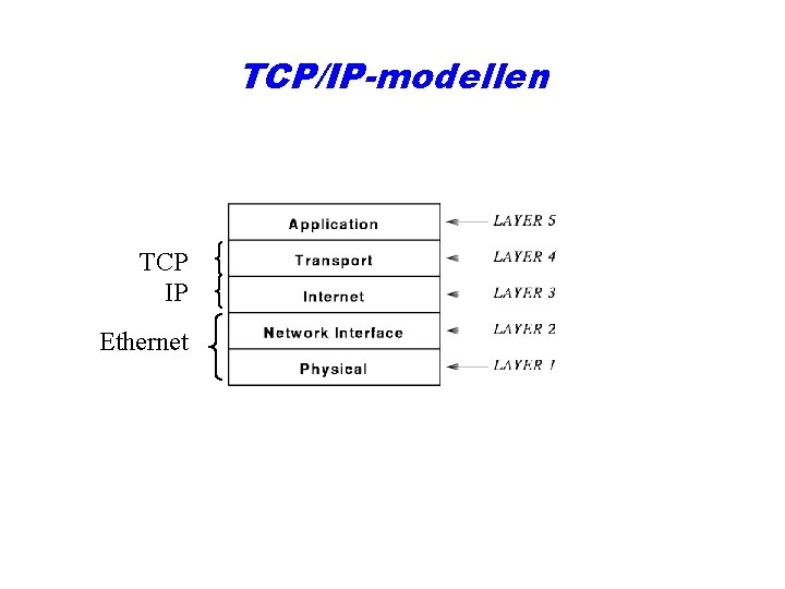 TCP/IP-modellen TCP IP Ethernet 
