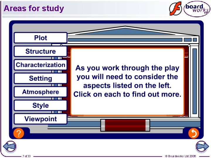 Areas for study 7 of 33 © Boardworks Ltd 2006 