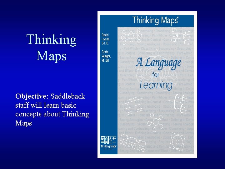 Thinking Maps Objective: Saddleback staff will learn basic concepts about Thinking Maps 