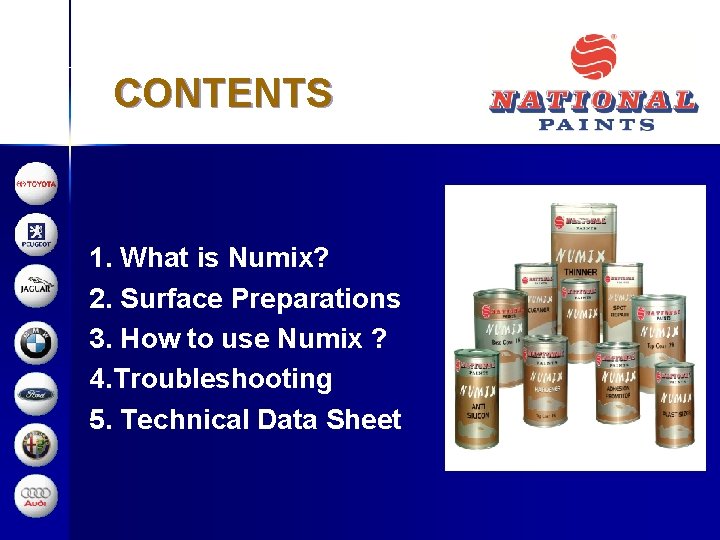 CONTENTS 1. What is Numix? 2. Surface Preparations 3. How to use Numix ?