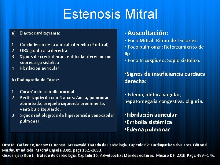 Estenosis Mitral a) Electrocardiograma: Ortopnea y Disnea 1. Disnea Crecimiento de la aurícula derecha