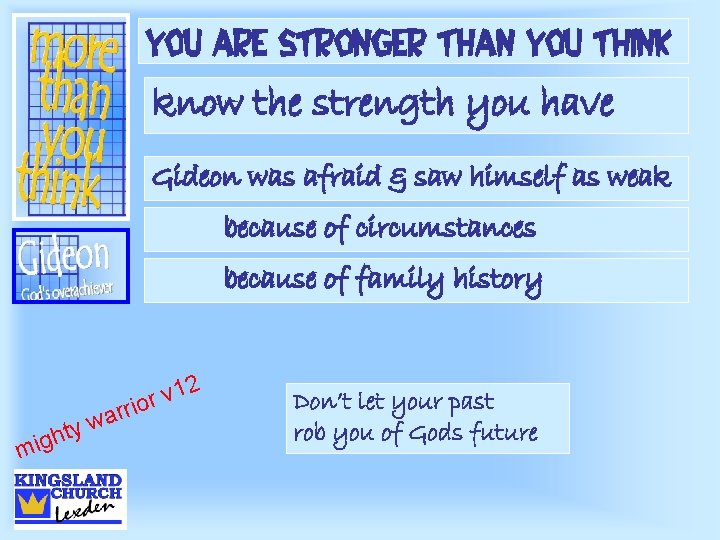 You are stronger than you think know the strength you have Gideon was afraid