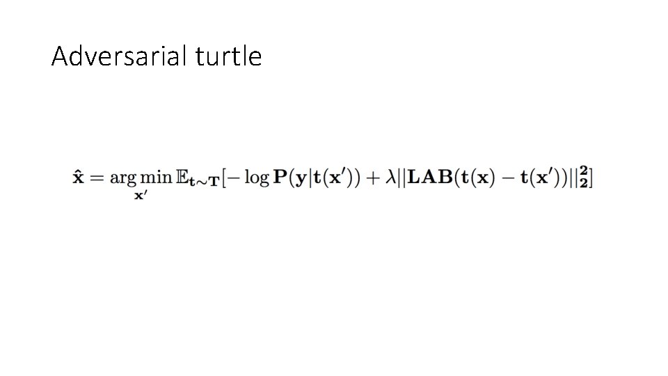Adversarial turtle 