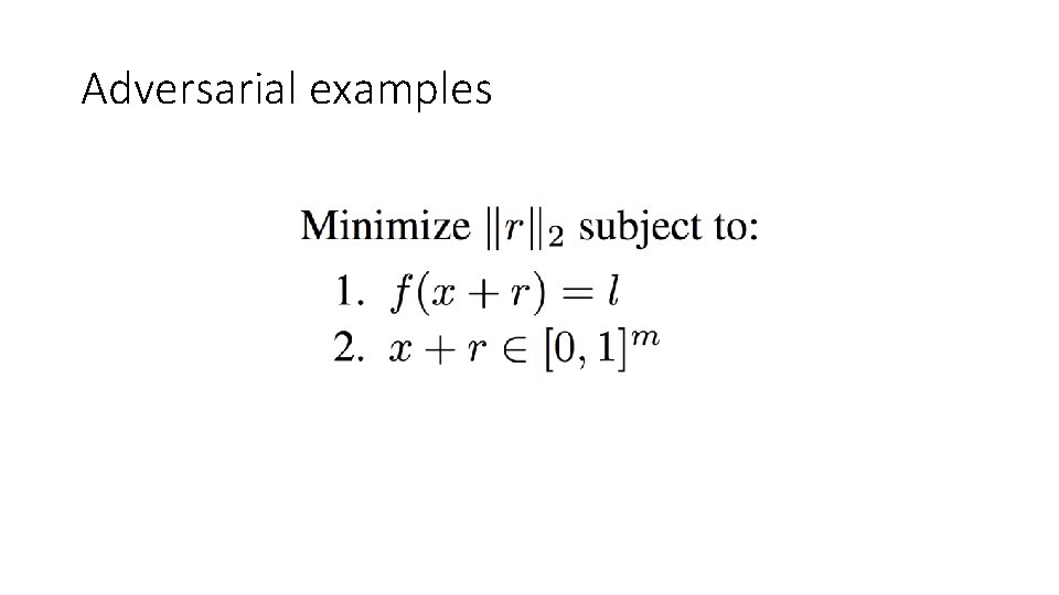 Adversarial examples 