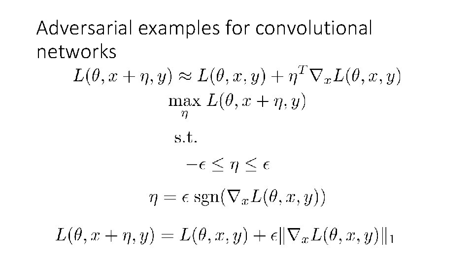 Adversarial examples for convolutional networks 