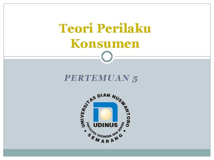 Teori Perilaku Konsumen PERTEMUAN 5 