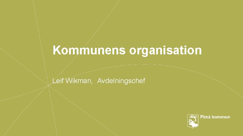 Kommunens organisation Leif Wikman, Avdelningschef 