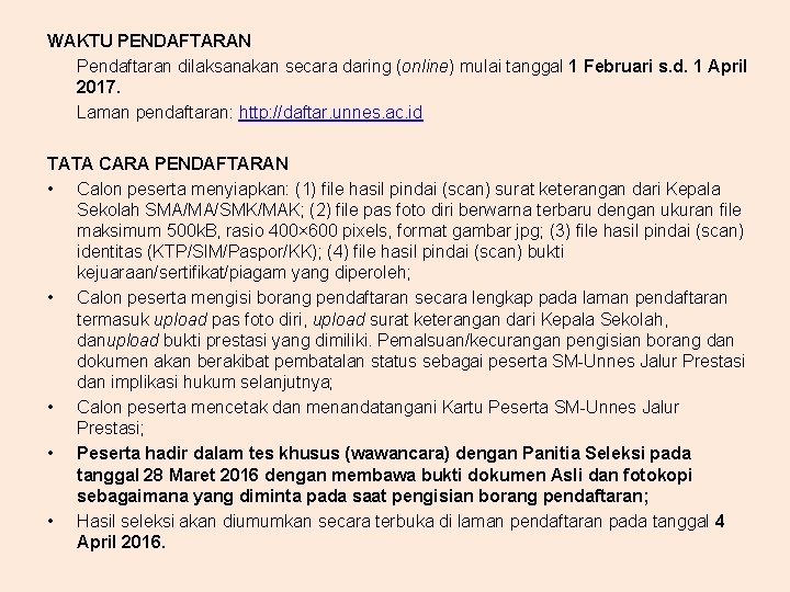 Universitas Negeri Semarang Informasi Penerimaan Mahasiswa Baru Universitas