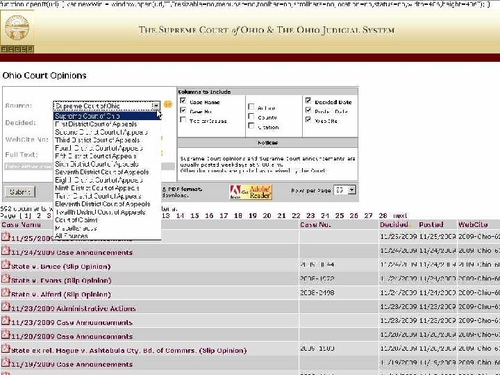  • Demo Ohio Supreme Court case search 