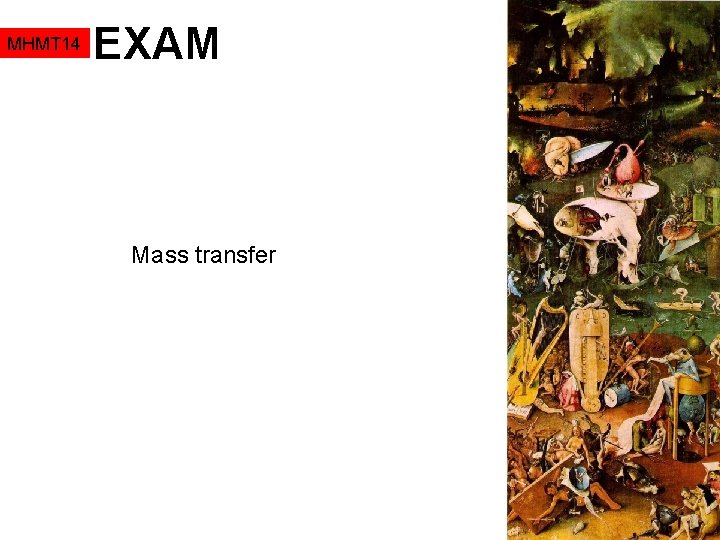 MHMT 14 EXAM Mass transfer 