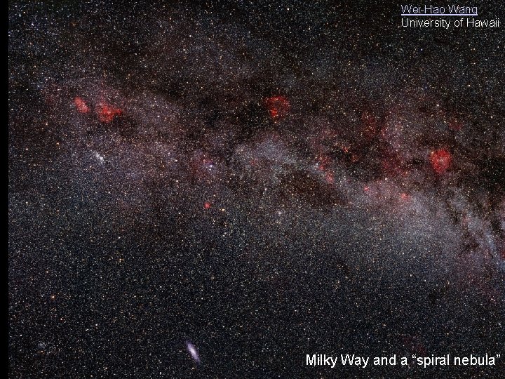 Wei-Hao Wang University of Hawaii PX 269 Galaxies Milky Way and a “spiral nebula”