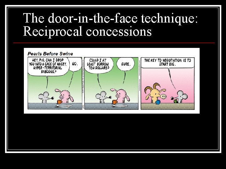 The door-in-the-face technique: Reciprocal concessions 