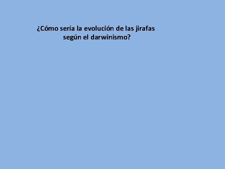 ¿Cómo sería la evolución de las jirafas según el darwinismo? 