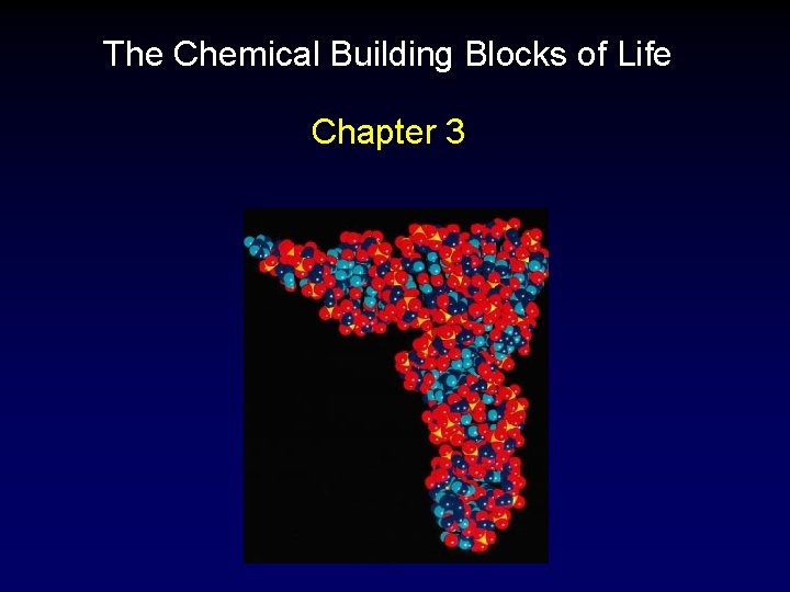 The Chemical Building Blocks of Life Chapter 3 