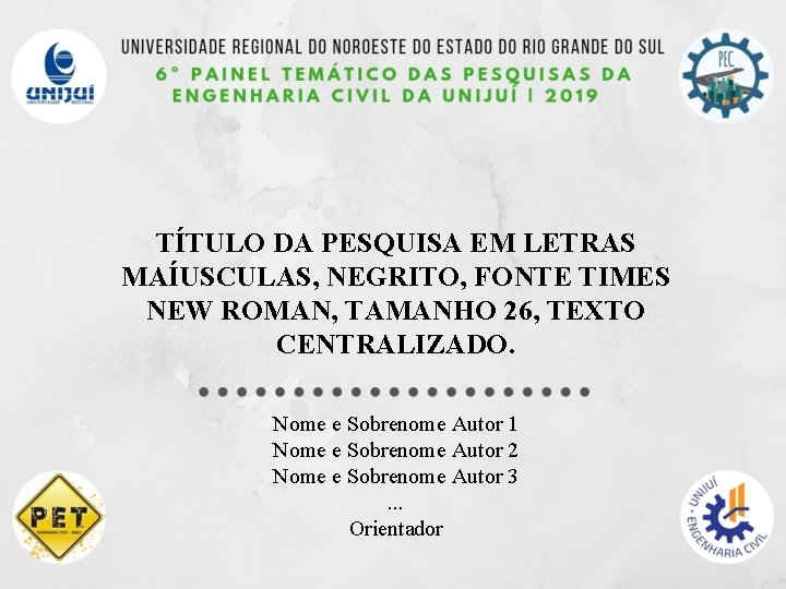 TÍTULO DA PESQUISA EM LETRAS MAÍUSCULAS, NEGRITO, FONTE TIMES NEW ROMAN, TAMANHO 26, TEXTO