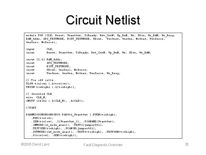 Circuit Netlist module TOP (CLK, Reset, Start. Out, Si. Ready, Rst_Cnt. N, Up_Dn. N,
