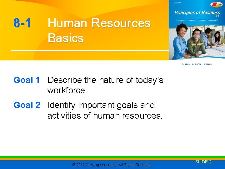 8 -1 Human Resources Basics Goal 1 Describe the nature of today’s workforce. Goal