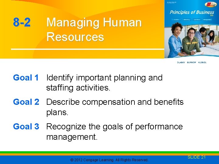 8 -2 Managing Human Resources Goal 1 Identify important planning and staffing activities. Goal