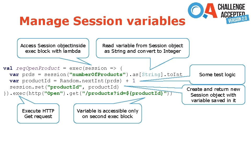 Manage Session variables Access Session objectinside exec block with lambda Read variable from Session