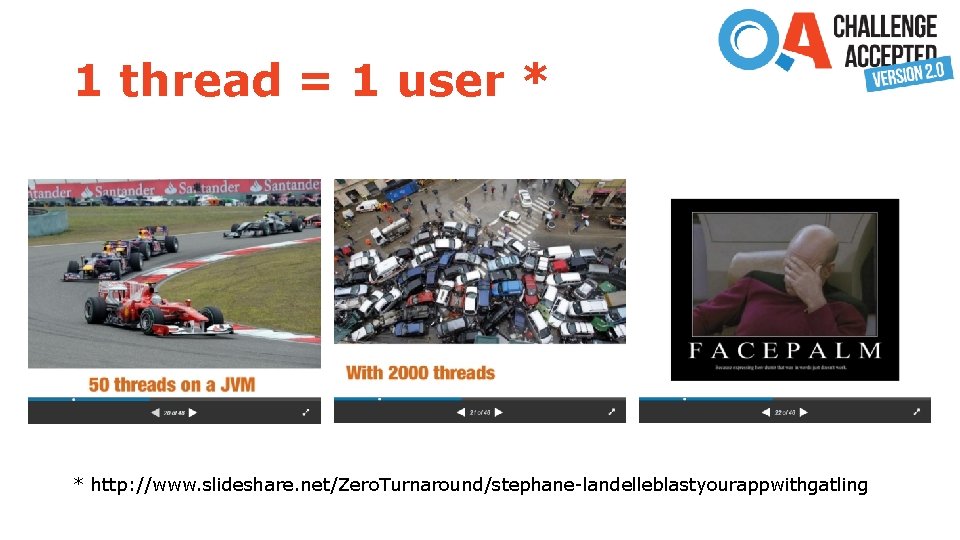 1 thread = 1 user * * http: //www. slideshare. net/Zero. Turnaround/stephane-landelleblastyourappwithgatling 