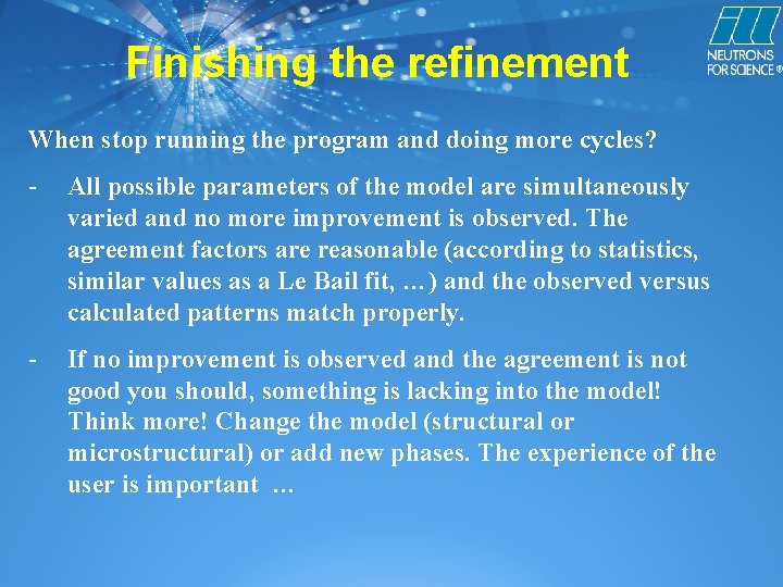 Sofia October 1 2015 Strategies for Rietveld Refinement