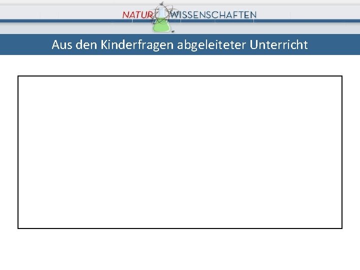 Aus den Kinderfragen abgeleiteter Unterricht 