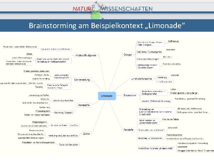 Brainstorming am Beispielkontext „Limonade“ 