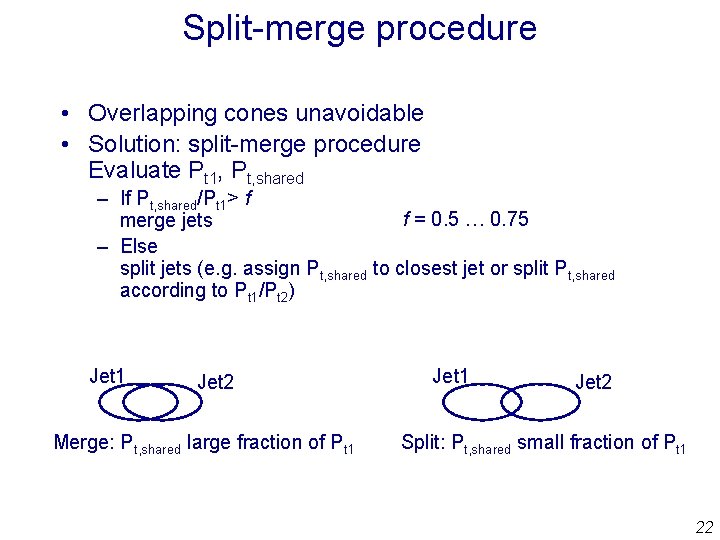 Split-merge procedure • Overlapping cones unavoidable • Solution: split-merge procedure Evaluate Pt 1, Pt,