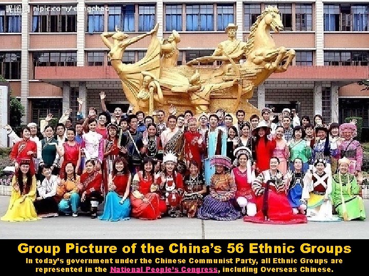 Group Picture of the China’s 56 Ethnic Groups In today’s government under the Chinese