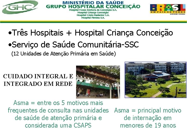  • Três Hospitais + Hospital Criança Conceição • Serviço de Saúde Comunitária-SSC (12