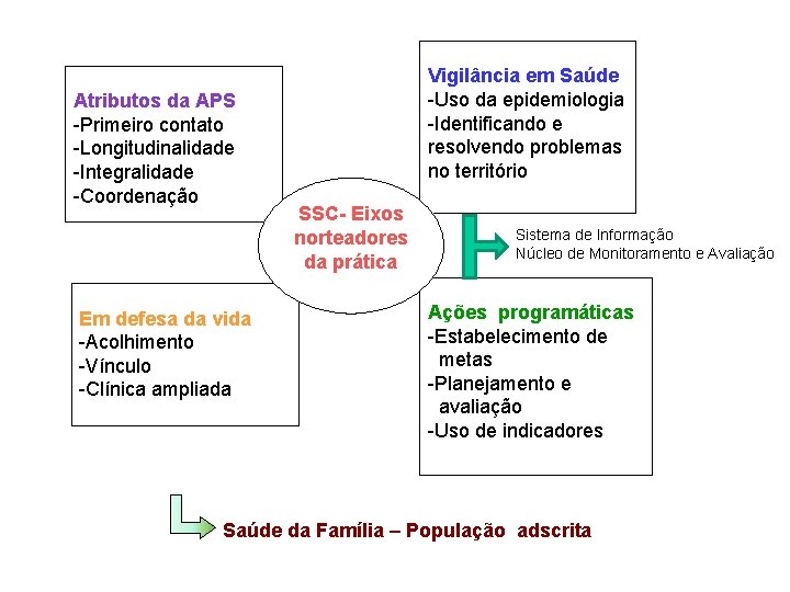 Atributos da APS -Primeiro contato -Longitudinalidade -Integralidade -Coordenação Em defesa da vida -Acolhimento -Vínculo