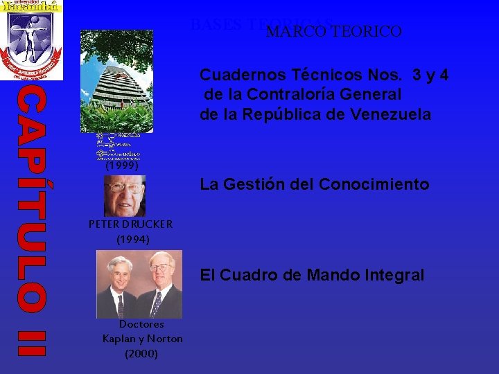 BASES TEORICAS MARCO TEORICO Cuadernos Técnicos Nos. 3 y 4 de la Contraloría General