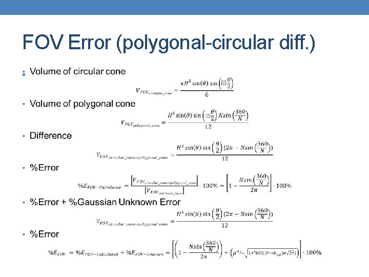 FOV Error (polygonal-circular diff. ) • 