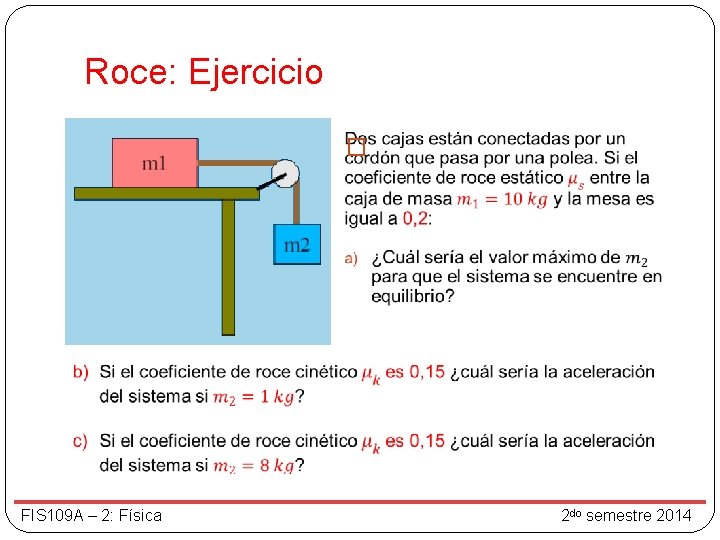 Roce: Ejercicio � FIS 109 A – 2: Física 2 do semestre 2014 