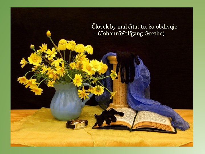 Človek by mal čítať to, čo obdivuje. - (Johann. Wolfgang Goethe) 