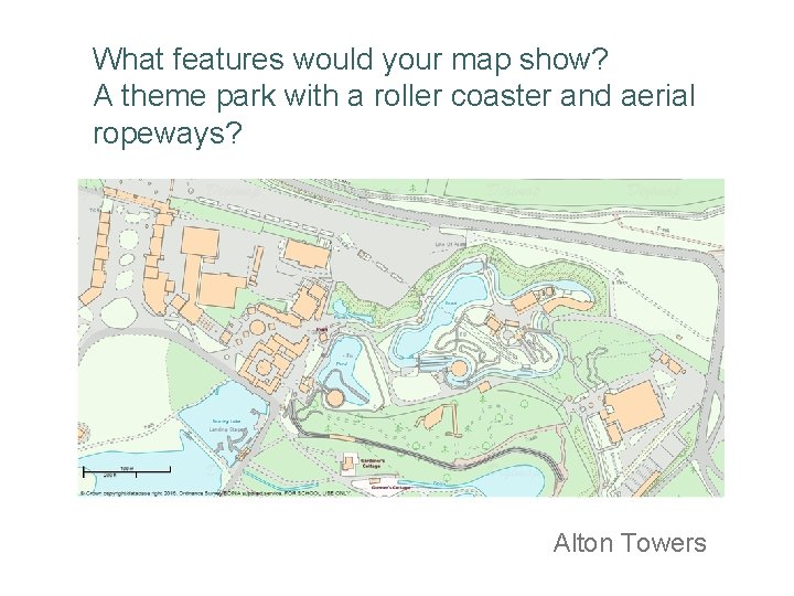 What features would your map show? A theme park with a roller coaster and