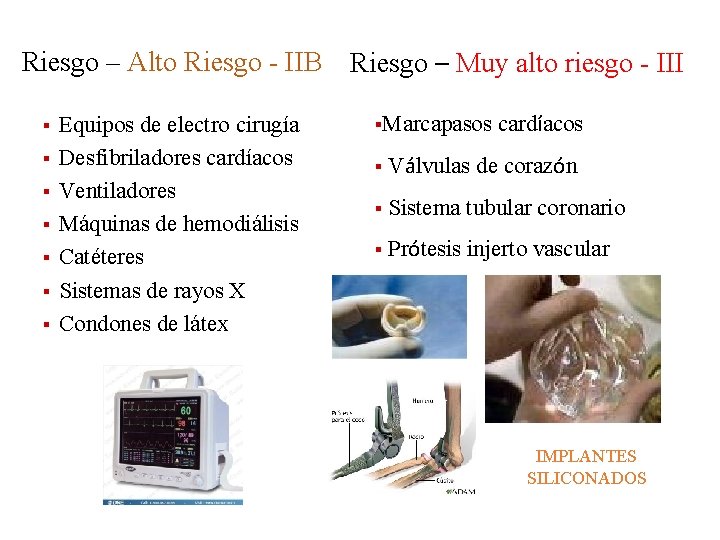 Riesgo – Alto Riesgo - IIB Riesgo – Muy alto riesgo - III §