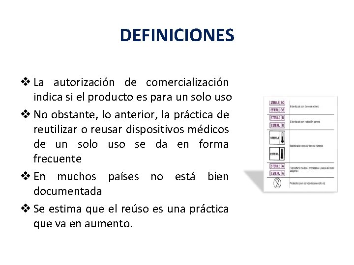 DEFINICIONES Prevención y control de infecciones asociadas a la atención de Salud v La