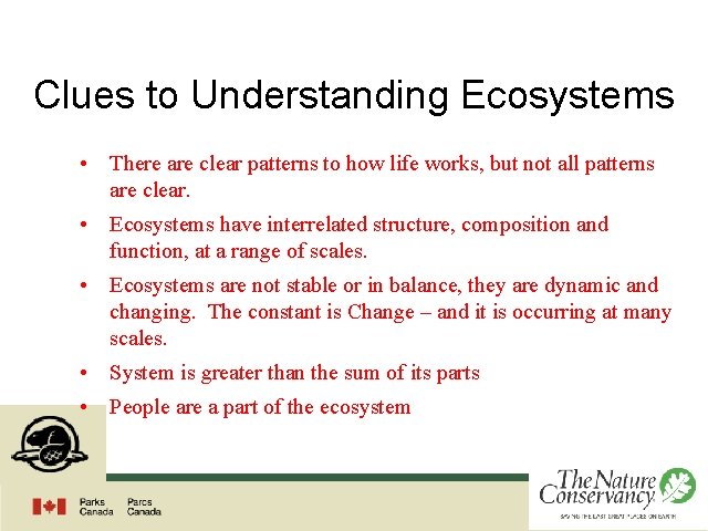 Clues to Understanding Ecosystems • There are clear patterns to how life works, but