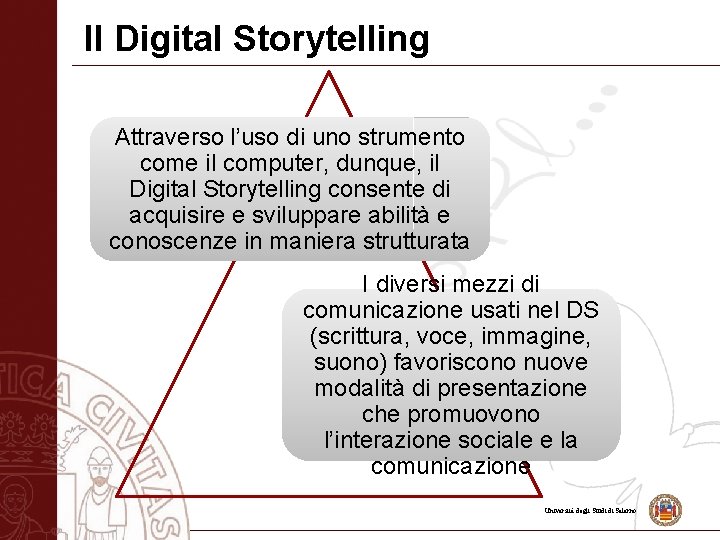 Il Digital Storytelling Attraverso l’uso di uno strumento come il computer, dunque, il Digital