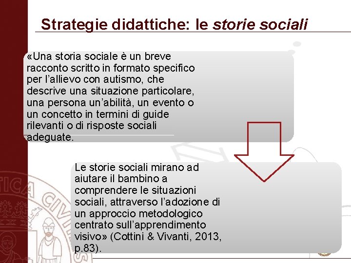 Strategie didattiche: le storie sociali «Una storia sociale è un breve racconto scritto in