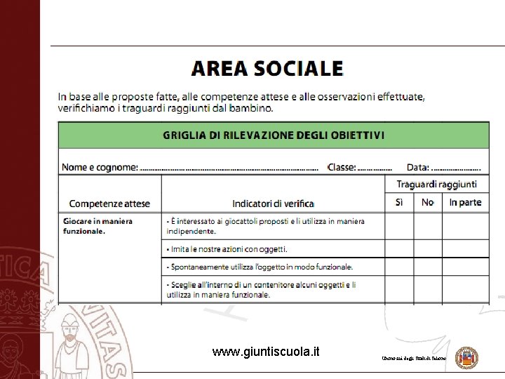 www. giuntiscuola. it Università degli Studi di Salerno 