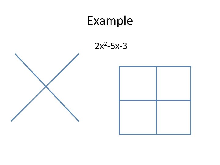 Example 2 x 2 -5 x-3 