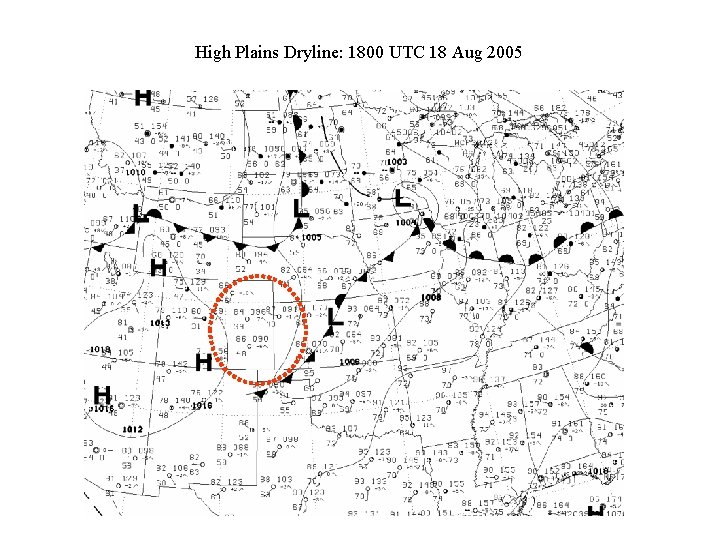 High Plains Dryline: 1800 UTC 18 Aug 2005 