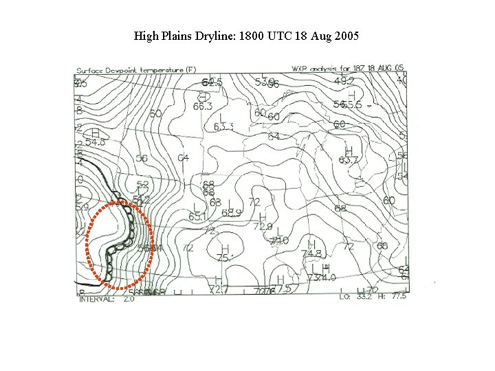 High Plains Dryline: 1800 UTC 18 Aug 2005 