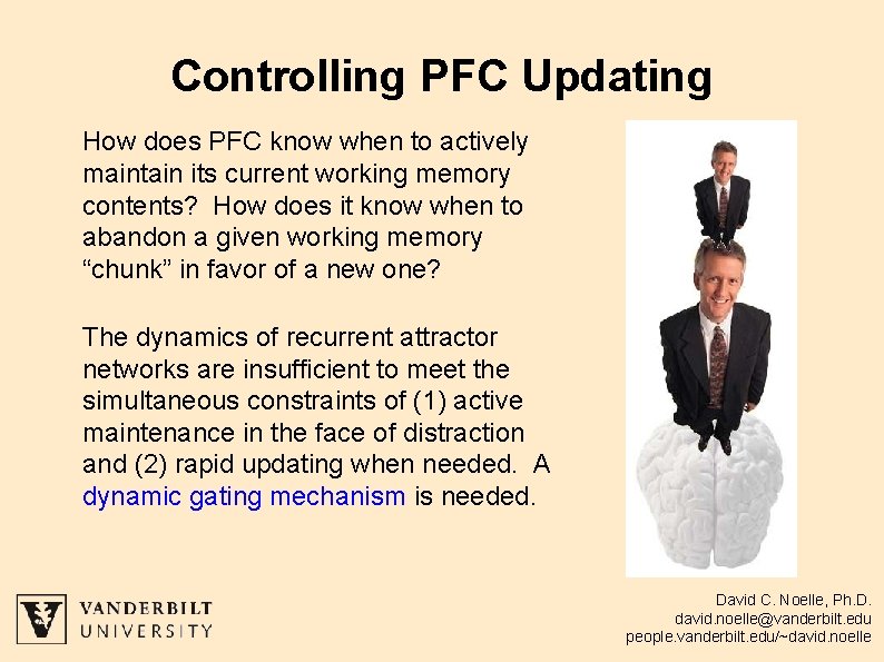 Controlling PFC Updating How does PFC know when to actively maintain its current working