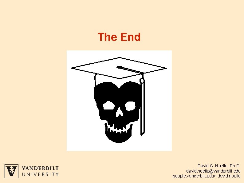 The End David C. Noelle, Ph. D. david. noelle@vanderbilt. edu people. vanderbilt. edu/~david. noelle